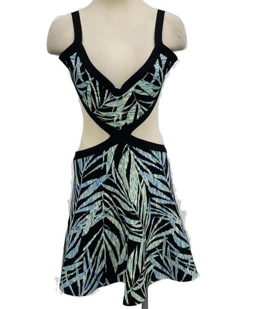 NWT BCBGMaxAzria Asymmetric Jersey Mini Dress size L - Picture 3 of 9